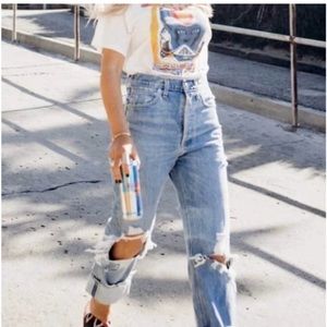 AGOLDE | 90s Mid Rise Loose Fit Distressed Jeans Fall Out 26
